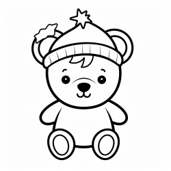simple christmas coloring image for toddler no background