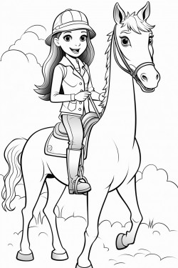 girl riding giraffe