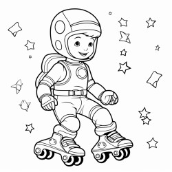 space with inline skates