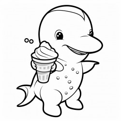 dolphin with an ice cream
