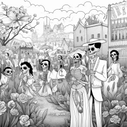 people gathering for day of the dead at a cemetary