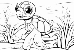 baby sea turtle swimming