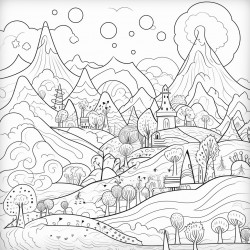 rolling hills in a magical forest