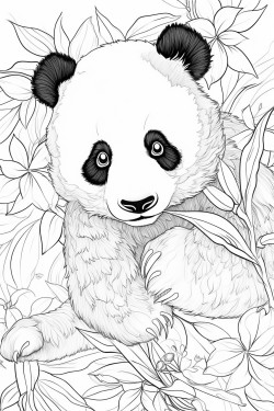 panda comiendo hojas