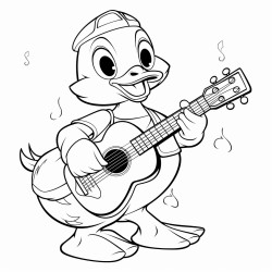 duck playing acoustic guitar