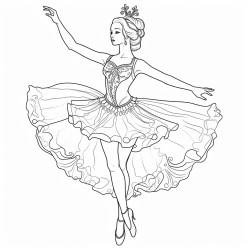 ballerina wearing a crown arms in fifth position en pointe with toe on one knee