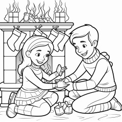 making stockings to pyt on the fireplace