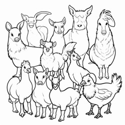 cow rabbit chicks mouse rooster pig guinea pigs pony goose sheep pony goat turkey
