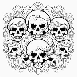 creepy dark skulls