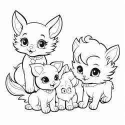 kittens puppies and bunnies with big eyes and fluffy tails