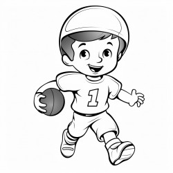 black kids football play with number one