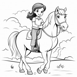a girl riding a horse