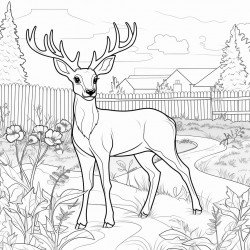 deer walking in vegetable garden