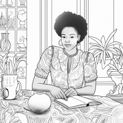 african american woman sitting at a table