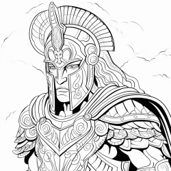 an ancient greek in hoplite armour