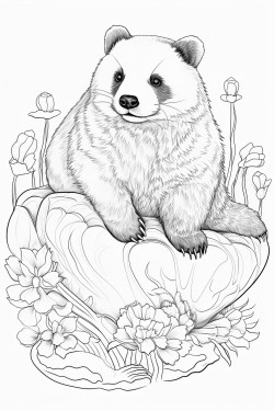 otter riding a panda