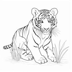 tiger eating grass