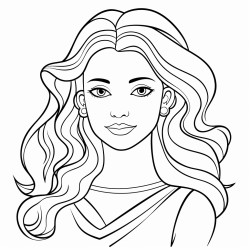 draw a woman from the country el salvador with long hair