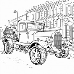 truck that transport fruits in steampunk city