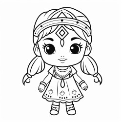 a cute maqaruaq  coloring bookvector white background black and white black drawing
