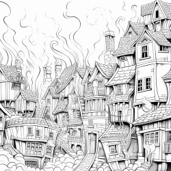 a fire themed village
