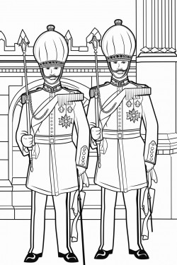 united kingdom kings guards in changing ceremony