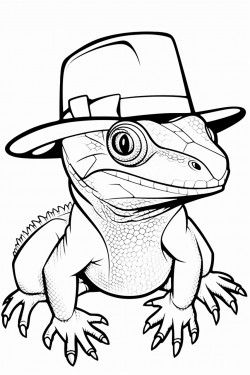 lizard wearing a hat