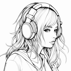 girl thats emo with gaming head phones