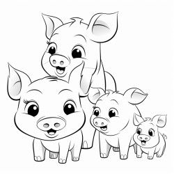 family cubs of pig