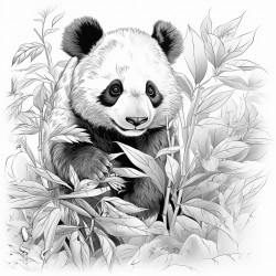 panda eating leaves