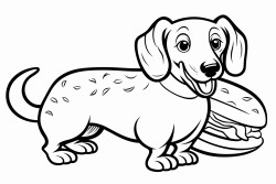 weiner dog in a hot dog bun with mustard