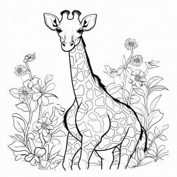 giraffe in a garden
