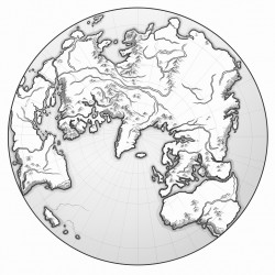 pangea map with mountains