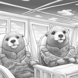 100 otters on board a plane