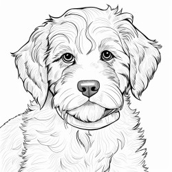 an adorable aussiedoodle puppy face