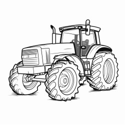create simple different tractors without farmer