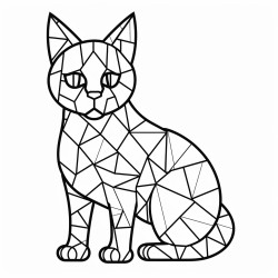 simple outline mosaic of a cat