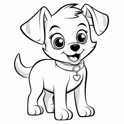 cartoon little happy puppy