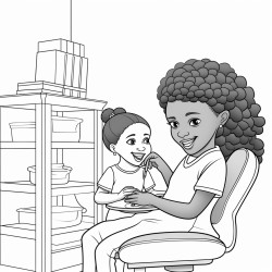 black girl dentist with patient in the chair