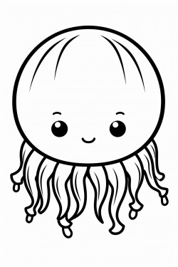 kawaii jellyfish coloring page