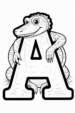 letter a and an alligator
