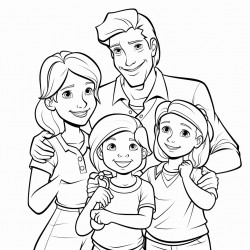 familia de 4 integrantes con mam pap y dos nias