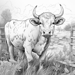 grazing cow