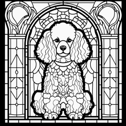 stained glass poodle