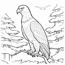 eagle and trees