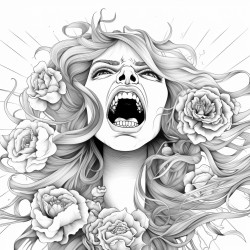 the words female rage surrounded by flowers