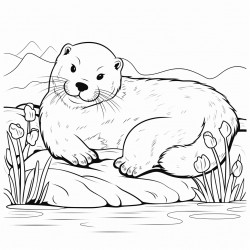 otter sleeping
