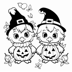 baby chickens dressed up for halloween