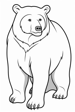 a full body coloring page of a bear