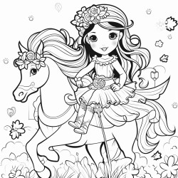 2 fairies riding unicorns wearing dresses with a bunny